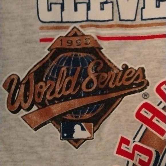 Vintage collectible 1995 World Series Cleveland Indians short sleeve T-shirt - Picture 2 of 7